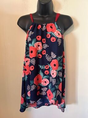 Paper Crown Rifle Paper Co. Navy Floral Tank Size M